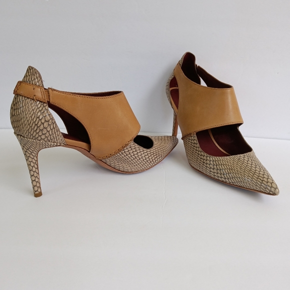 Coach Vanda Print Snake & Calf Leather s/Q4678 Beige/Maple Size 8.5M - Picture 2 of 16